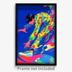 Anime Art Poster - Boy Feeling Expectancy Wearing Colorful Catsuit (Print)