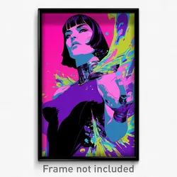 Movie Art Poster - Woman Feeling Outrage, Stunning Purple Bodysuit (Film Print)