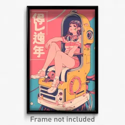 Movie Art Poster - Woman Feeling Idleness, Pink Striped Shorts (Film Print)