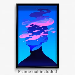 Art Poster - Simple Aurora (Psychedelic Trippy Weird 11x17 Cartoon Print)