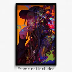 Art Poster - Boy Feeling Dread Wearing Old Black Headwear (Art Print)