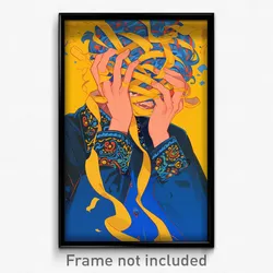 Anime Art Poster - Boy Feeling Annoyance Wearing Lively Yellow Ribbon (Print)