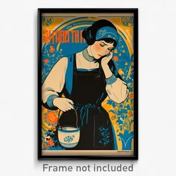 Russian Movie Poster - Girl Feeling Insulted, Imaginative Black Apron (Print)