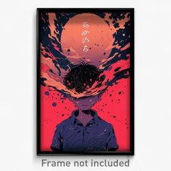 Movie Art Poster - Boy Feeling Sadness, Black And White Purple Shirt (Print)