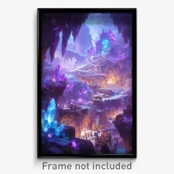 Art Poster - A Crystal Cave Inhabited By Crystalline Creatures