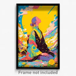 Movie Art Poster - Woman Feeling Arrogant, Fresh Green Kimono (Retro Film Print)
