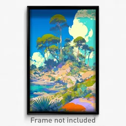 Art Poster - Green Atoll (Psychedelic Trippy Weird 11x17 Cartoon Print)