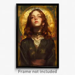 Art Poster - Girl Feeling Fury Wearing Spherical Star Choker (Art Print)