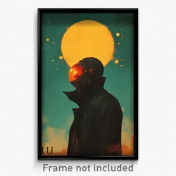 Movie Art Poster - Man Feeling Pleased Wearing Glum V Neck (Retro Film Print)