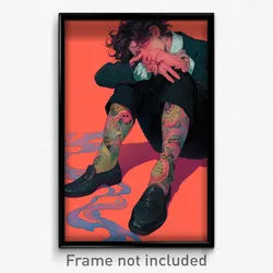 Art Poster - Man Feeling Hate Wearing Majestic Frilled Legwear (Art Print)