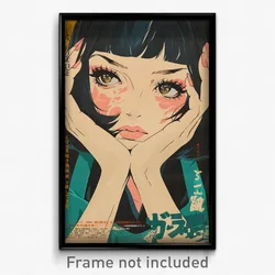 Japanese Movie Poster - Girl Feeling Disheartened, Comfortable Green Apron