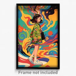 Anime Art Poster - Girl Feeling Hope Wearing Glorious Shoulder Bag (Print)