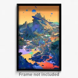 Art Poster - Crowded Mesa (Psychedelic Trippy Weird 11x17 Cartoon Print)