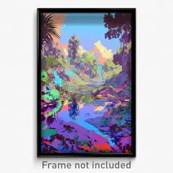 Art Poster - Zany Bayou (Psychedelic Trippy Weird 11x17 Cartoon Print)