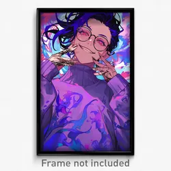 Anime Art Poster - Man Feeling Joviality, Well Groomed Purple Sweater (Print)
