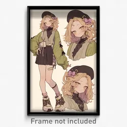 Anime Art Poster - Girl Feeling Greed Wearing Artistic Cute Clothes (Print)