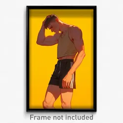 Art Poster - Boy Feeling Numb Wearing Flippant Shorts (Print)