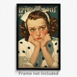 Russian Movie Poster - Girl Feeling Doubt, White Polka Dot Dress (Art Print)