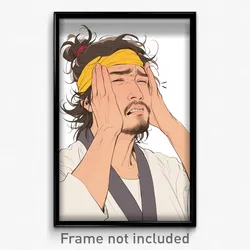 Anime Art Poster - Man Feeling Indignant Wearing Noisy Sweatband (Print)