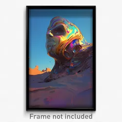 Art Poster - Distinct Desert (Psychedelic Trippy Weird 11x17 Cartoon Print)