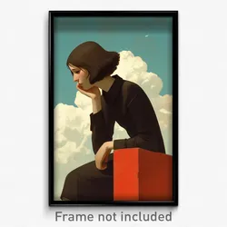 Art Poster - Woman Feeling Lonely Wearing Stupendous Collared Jacket (Art Print)