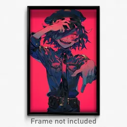 Art Poster - Boy Feeling Enjoyment Wearing Jagged Police Uniform (Print)