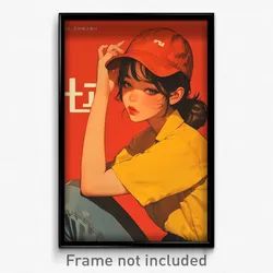 Korean Movie Poster - Girl Feeling Disheartened, Silky Baseball Cap (Art Print)