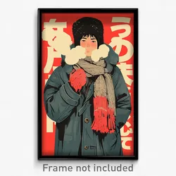 Japanese Movie Poster - Man Feeling Dejection, Adorable Winter Clothes (Print)
