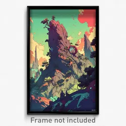 Art Poster - Lost Butte (Psychedelic Trippy Weird 11x17 Cartoon Print)