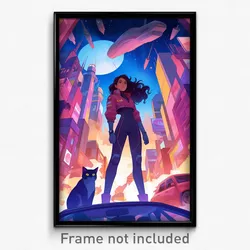 Movie Art Poster - Woman Feeling Guilt, Stylish Kittysuit (Retro Film Print)