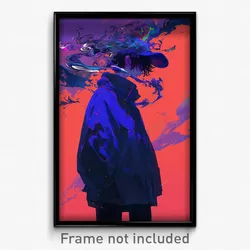 Anime Art Poster - Man Feeling Amusement Wearing Wiry Black (Print)
