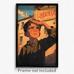 Russian Movie Poster - Boy Feeling Offended, Gloomy Sweater Dress (Art Print)