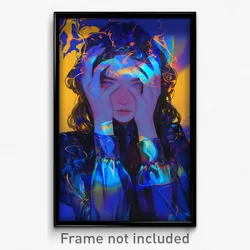 Art Poster - Girl Feeling Dejection Wearing Scientific Costume Switch (Print)