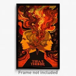 Russian Movie Poster - Red Fireplace (Russia Psychedelic Art Retro Film Print)