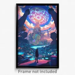 Art Poster - Colossal Dock (Psychedelic Trippy Weird 11x17 Cartoon Print)