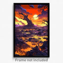 Art Poster - Stark Lava Fields (Psychedelic Trippy Weird 11x17 Print)