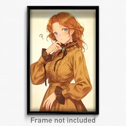 Art Poster - Girl Feeling Puzzled Wearing Delightful Suit (Art Print)
