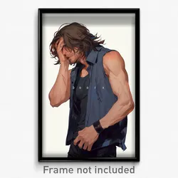 Art Poster - Man Feeling Outrage Wearing French Sleeveless Jacket (Art Print)