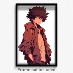 Anime Art Poster - Boy Feeling Grumpiness Wearing Bumpy Jacket Pull (Print)