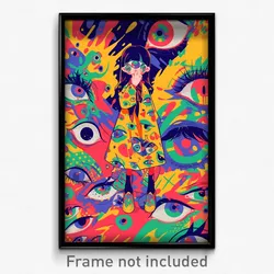Art Poster - Green Slide (Psychedelic Trippy Weird 11x17 Print)