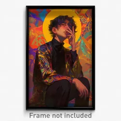 Art Poster - Boy Feeling Epiphany Wearing Urban Black Clothes (Art Print)