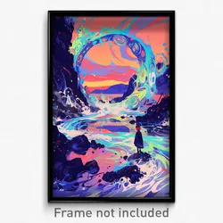 Art Poster - Rubbery Portal (Psychedelic Trippy Weird 11x17 Cartoon Print)