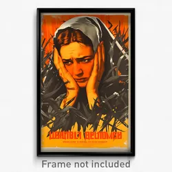 Russian Movie Poster - Girl Feeling Outrage, Tremendous Torn Cape (Art Print)