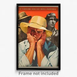 Russian Movie Poster - Man Feeling Self Respecting, Antique Sun Hat (Art Print)