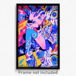 Anime Art Poster - Girl Feeling Dazed Wearing Blue Alternate Legwear (Print)
