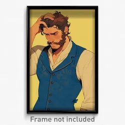 Art Poster - Man Feeling Pity Wearing Silly Blue Vest (Art Print)