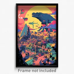 Movie Art Poster - Tan Barracks (Psychedelic Trippy Retro Cartoon Film Print)