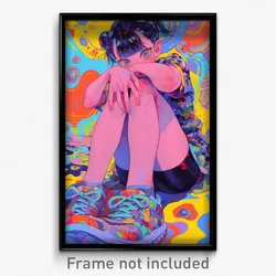 Anime Art Poster - Girl Feeling Vicious Wearing Made Up Bike Shorts (Print)