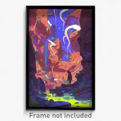 Art Poster - Tall Cave (Psychedelic Trippy Weird 11x17 Cartoon Print)