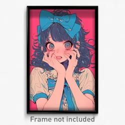 Anime Art Poster - Girl Feeling Disbelief Wearing Odd Blue Neckwear (Print)